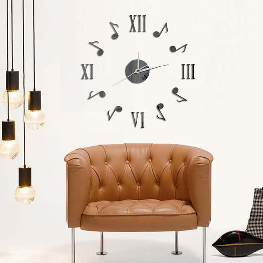 Reloj de Pared Espejo Acrílico Efecto Retro con Números Romanos