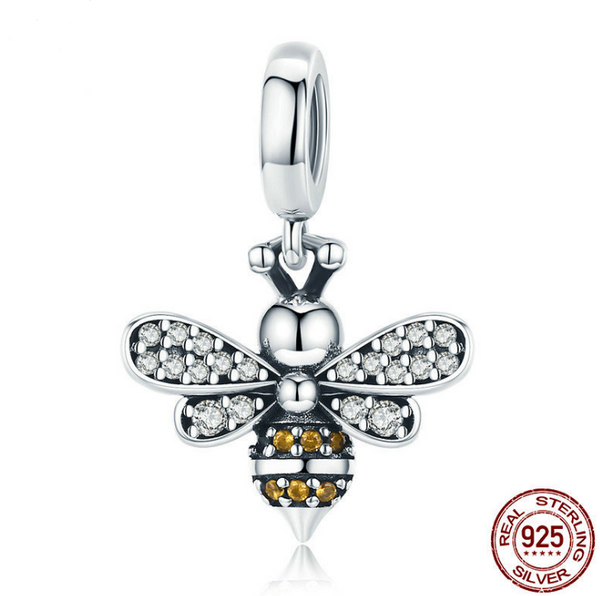 Pulsera de Plata 925 con Dije Abeja - Joyería DIY Personalizable