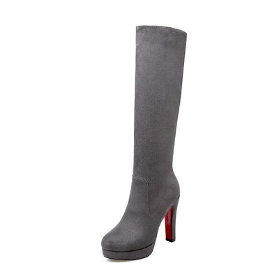 Tacones XL con Plataforma de Gamuza y Cierre Lateral - Image 6