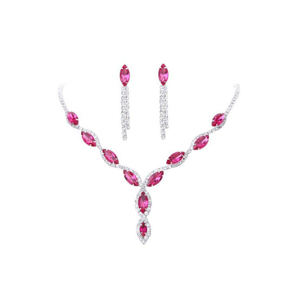 Conjunto de Novia Rojo Intenso con Collar de Diamantes - Joyería Nupcial Premium