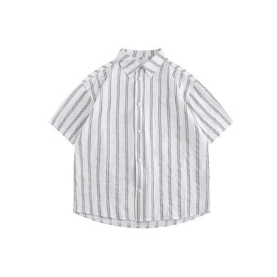 Camisa Suelta Retro Japonesa Estilo Americano Manga Corta Hombre - Image 15