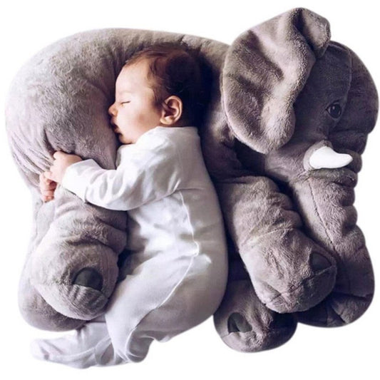 Pink 60cm and yellow 40cm elephant plush dolls, soft comfort pillows for babies and kids. - Image 2