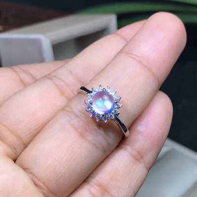 Anillo de Hada de Plata 925 con Piedra de Luna Azul Natural - Image 2