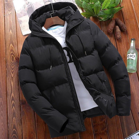 Chaqueta Acolchada de Puro Algodón con Capucha para Hombre