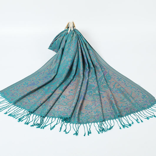 Bufanda Étnica Jacquard con Borlas de Cachemira - Image 24