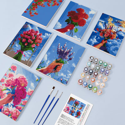Kit de Pintura al Óleo Digital DIY - Paisajes y Flores - Image 11
