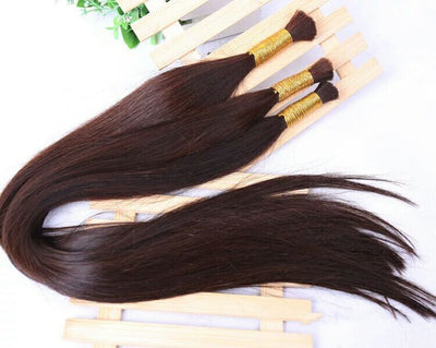 Peluca Larga Lisa con Hebilla de Cristal Trenzado para Mujer - Image 4