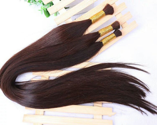 Peluca Larga Lisa con Hebilla de Cristal Trenzado para Mujer - Image 4