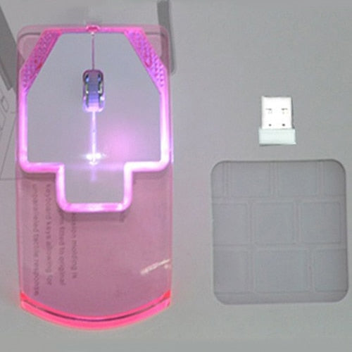 Ratón Inalámbrico Ultrafino Transparente 2.4GHz con Luz Luminosa para PC y Laptop - Image 4