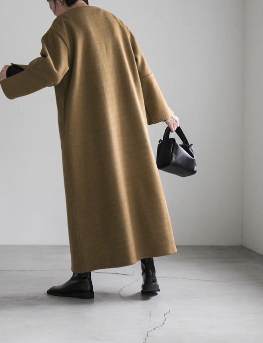 Abrigo Holgado de Lana para Mujer Otoño e Invierno - Image 28