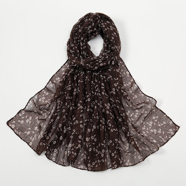 Pañuelo Artístico Floral de Algodón Poliéster para Mujer - Image 6