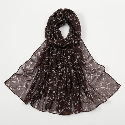 Pañuelo Artístico Floral de Algodón Poliéster para Mujer - Image 6