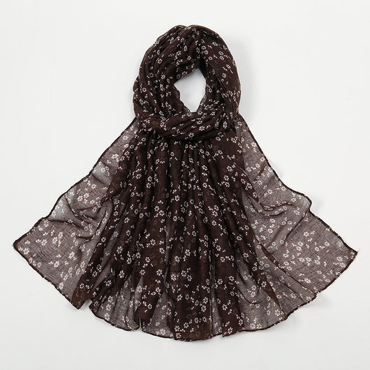 Pañuelo Artístico Floral de Algodón Poliéster para Mujer - Image 6