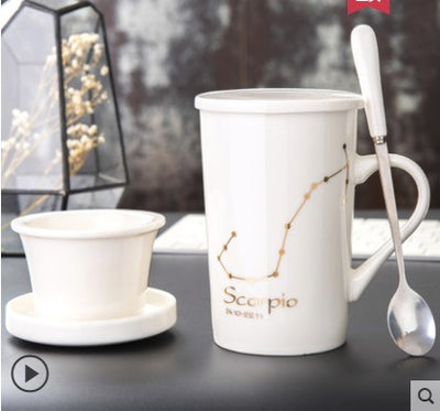 Taza de Cerámica Creativa con Tapa, Cuchara y Filtro para Té - Image 23