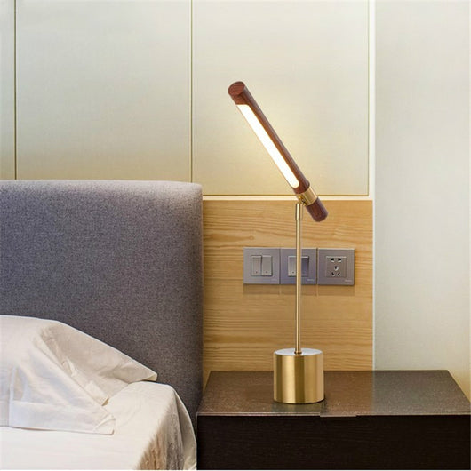 Lámpara de Mesa con Veta de Madera Natural - Image 11