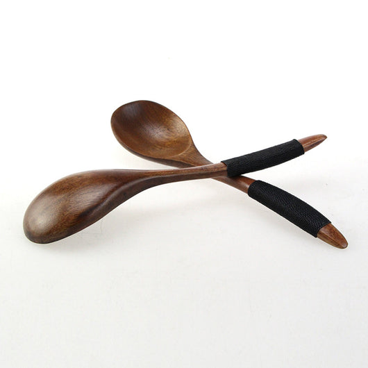 Juego de Cubiertos de Madera con Cordel Decorativo - Image 3