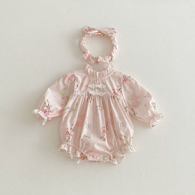 Enterizo Manga Larga para Bebé Niña Estilo Retro Tang - Image 8