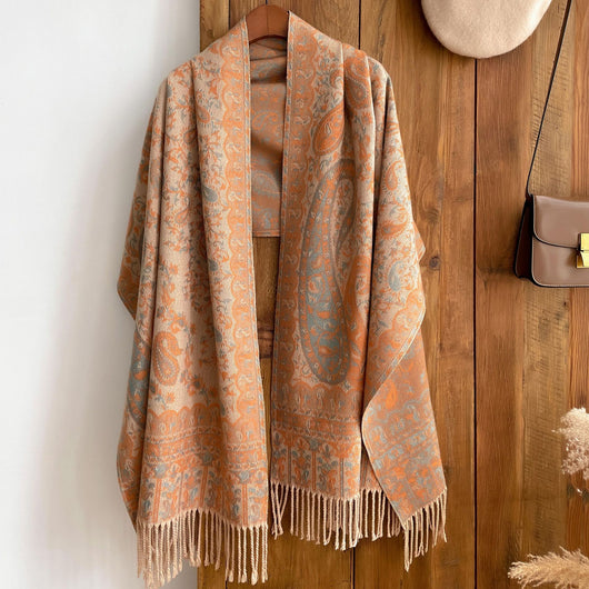 Pañuelo Étnico Retro con Estampado Jacquard y Motivos Paisley - Image 14