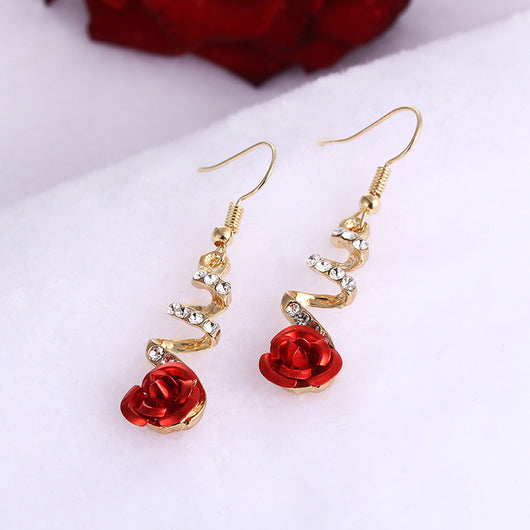 Aretes de Flores Rosas Silvestres - Temperamento Salvaje - Image 2