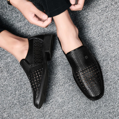 Zapatos de Cuero Hueco para Hombre Talla Grande - Calzado Empresarial Premium - Image 6