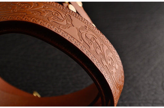Cinturón de Cuero para Hombre con Patrón Tejido - Image 3