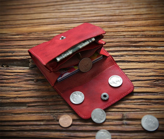 Billetera Corta de Cuero Vacuno Estilo Retro para Hombre - Image 15