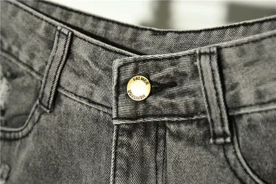 Shorts Vaqueros Sueltos Cintura Alta para Mujer Verano con Rotos - Image 3
