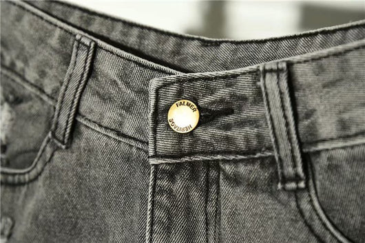 Shorts Vaqueros Sueltos Cintura Alta para Mujer Verano con Rotos - Image 3