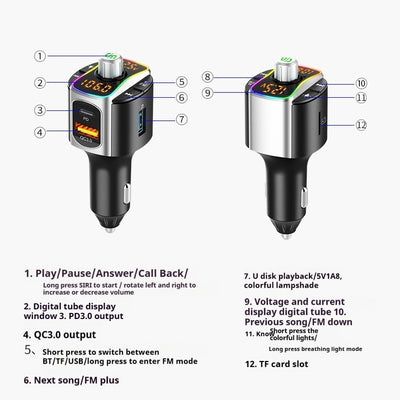 Receptor Bluetooth para Auto con Doble Pantalla MP3 - Image 6