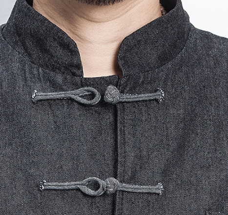 Chaqueta Denim Hanfu Retro - Fusión de Moda Oriental y Estilo Contemporáneo - Image 10