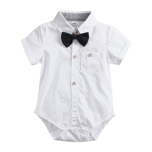 Conjunto de 3 Piezas: Enterizo, Babero y Corbatín para Bebé