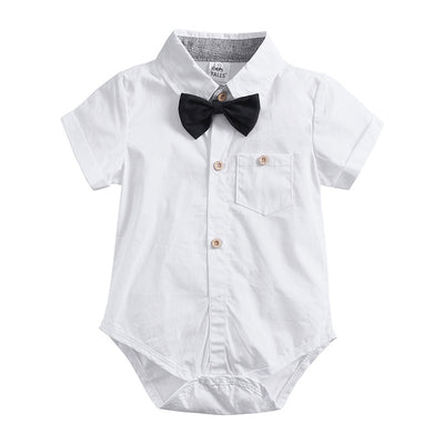 Conjunto de 3 Piezas: Enterizo, Babero y Corbatín para Bebé