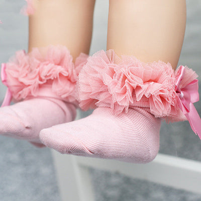 Calcetines cortos de encaje de malla para niños - Image 10