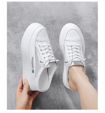 Zapatos Blancos Plataforma Mesh Ligeros y Cómodos sin Tacón - Image 15
