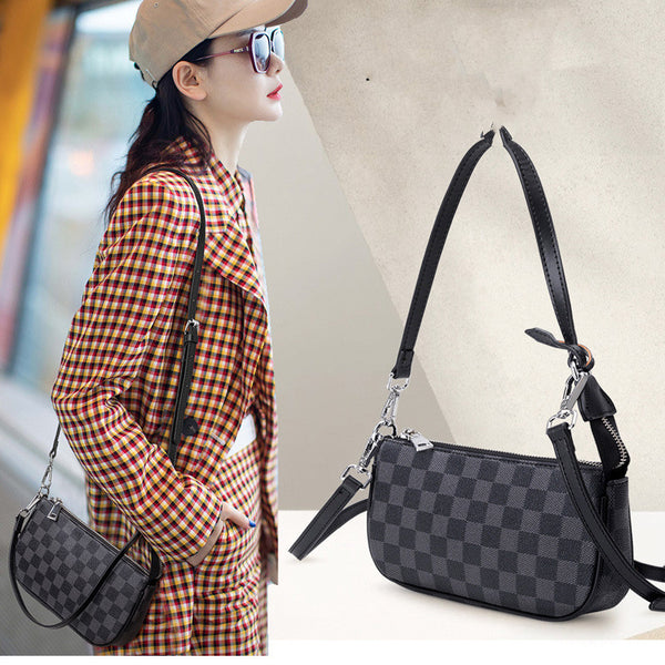 Bolso Bandolera Mujer Pequeño con Estampado Blanco y Negro