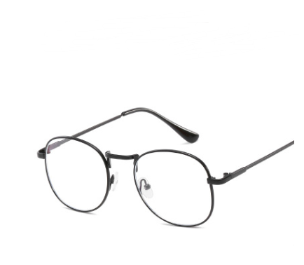 Gafas Retro Espejo Azul con Marco Redondo Decorativo