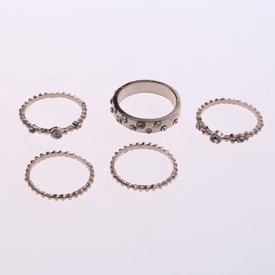 Set de 5 Anillos Apilables Estilo Bohemio en Tono Oro Rosa - Image 19