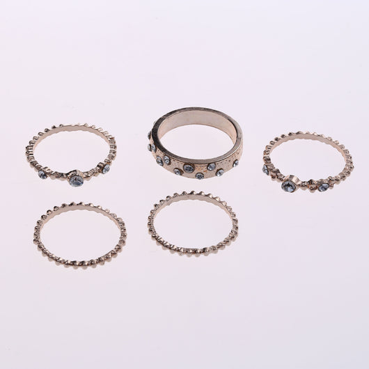 Set de 5 Anillos Apilables Estilo Bohemio en Tono Oro Rosa - Image 19