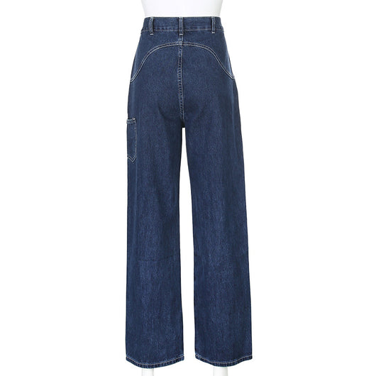 Jeans Rectos de Cintura Alta Sueltos con Estilo Moderno - Image 25