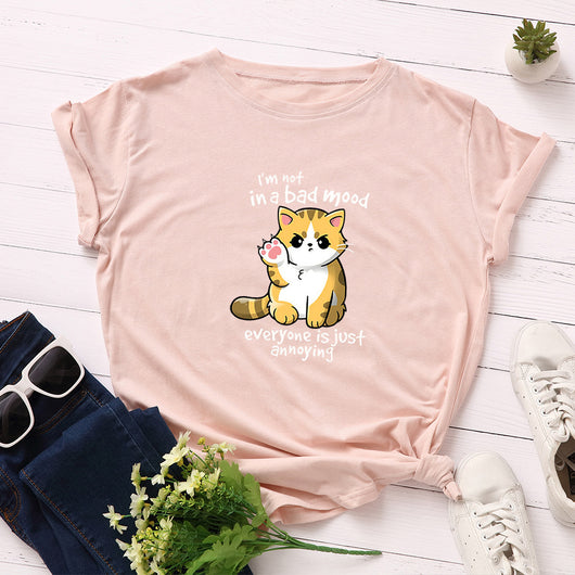 Camiseta Básica de Algodón para Mujer - Cuello Redondo Manga Corta - Image 15