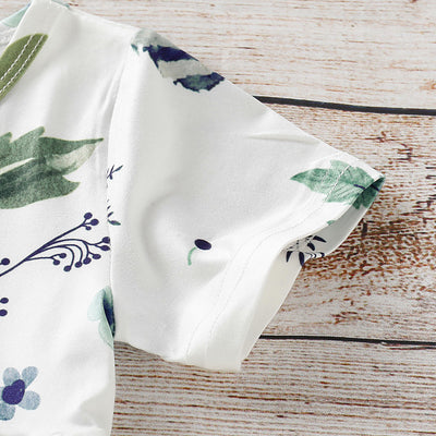 Conjunto de Dos Piezas: Top Floral y Pantalón Denim Rotos - Image 3