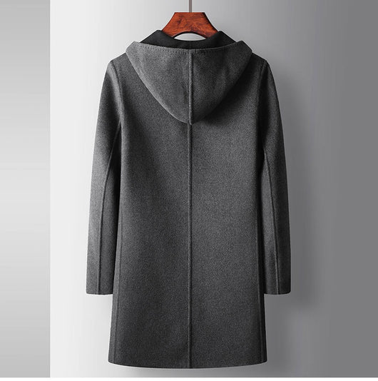 Abrigo de Lana Reversible para Hombre con Capucha - Image 10