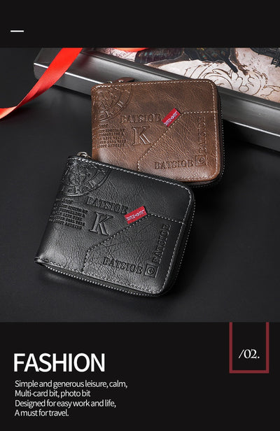 Billetera Vintage Bifold para Hombre - Estilo Europeo y Americano - Image 19