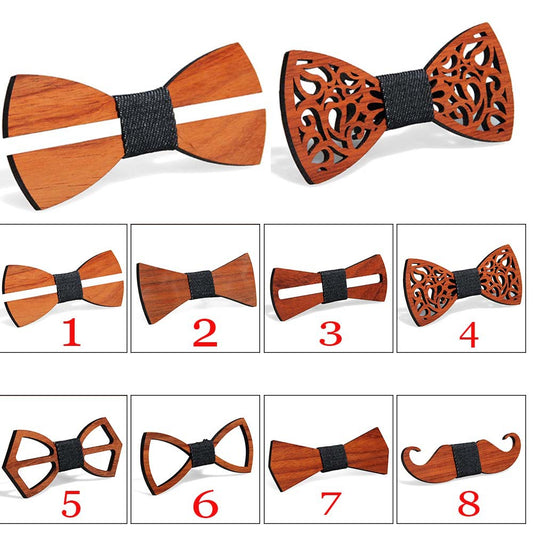 Pajarita de Madera Maciza Verde y Rojo con Diseño de Pera