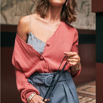 Cardigan de punto suelto con botones - Image 3