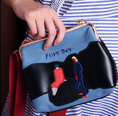 Bolso Vintage de Lona y Terciopelo con Bordados - Mensajero Elegante para Mujer - Image 6