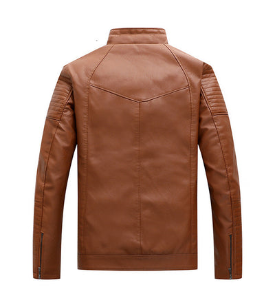 Chaqueta de Cuero PU con Forro de Terciopelo para Hombre Talla Grande - Image 5
