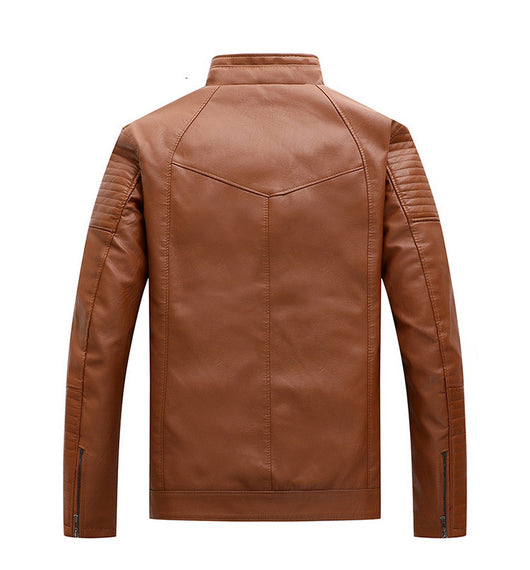 Chaqueta de Cuero PU con Forro de Terciopelo para Hombre Talla Grande - Image 5
