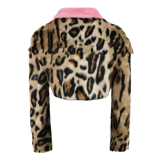 Abrigo de Piel Sintética Estampado Leopardo para Mujer - Otoño e Invierno - Image 5