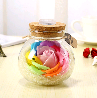 Botella de Luz Nocturna con Flores Eternas y Estrella de la Suerte - Regalo Romántico Luminoso - Image 8
